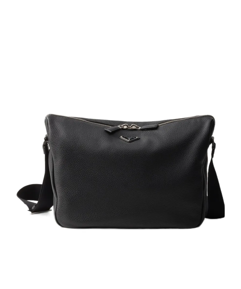 Logo Plaque Zipped Shoulder Bag