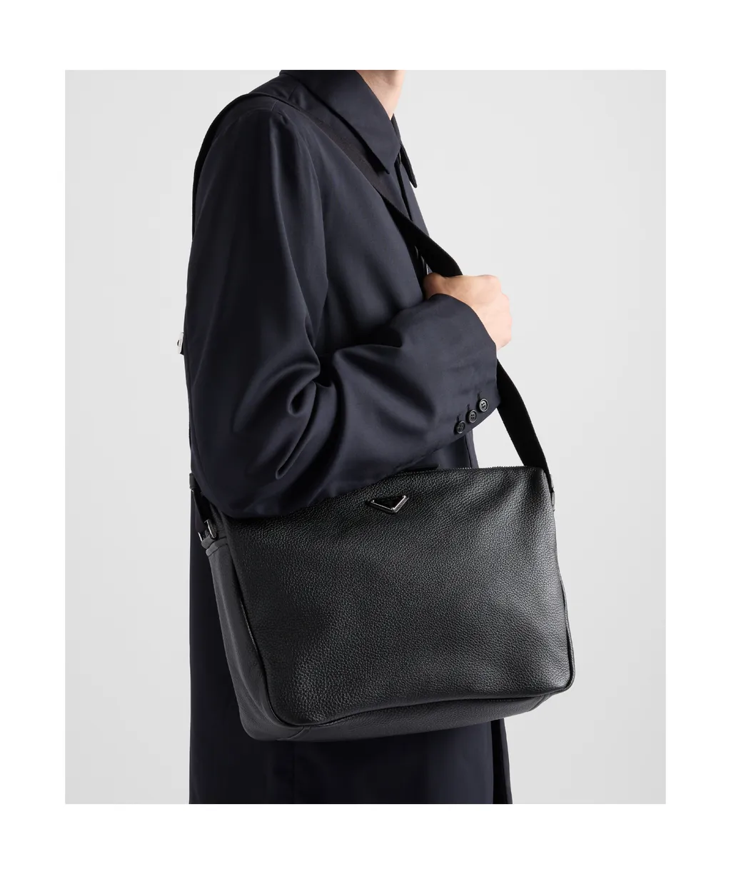 Logo Plaque Zipped Shoulder Bag