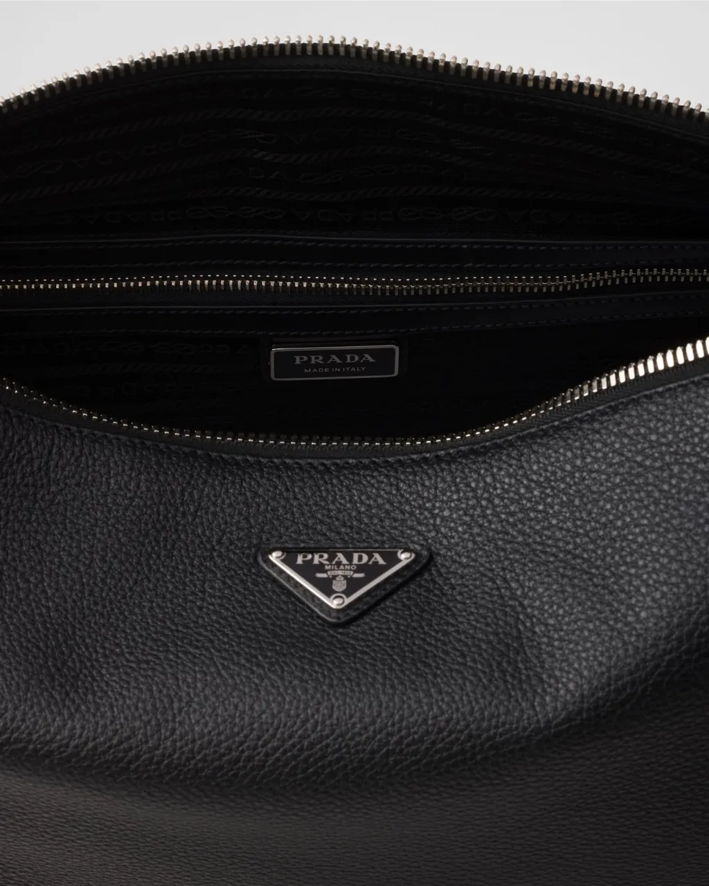Logo Plaque Zipped Shoulder Bag