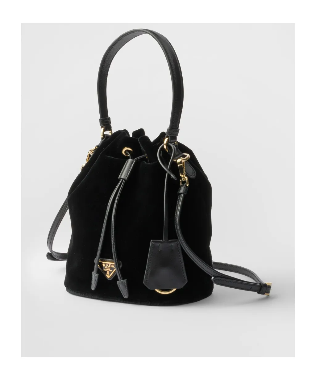 Logo Plaque Drawstring Mini Top Handle Bag