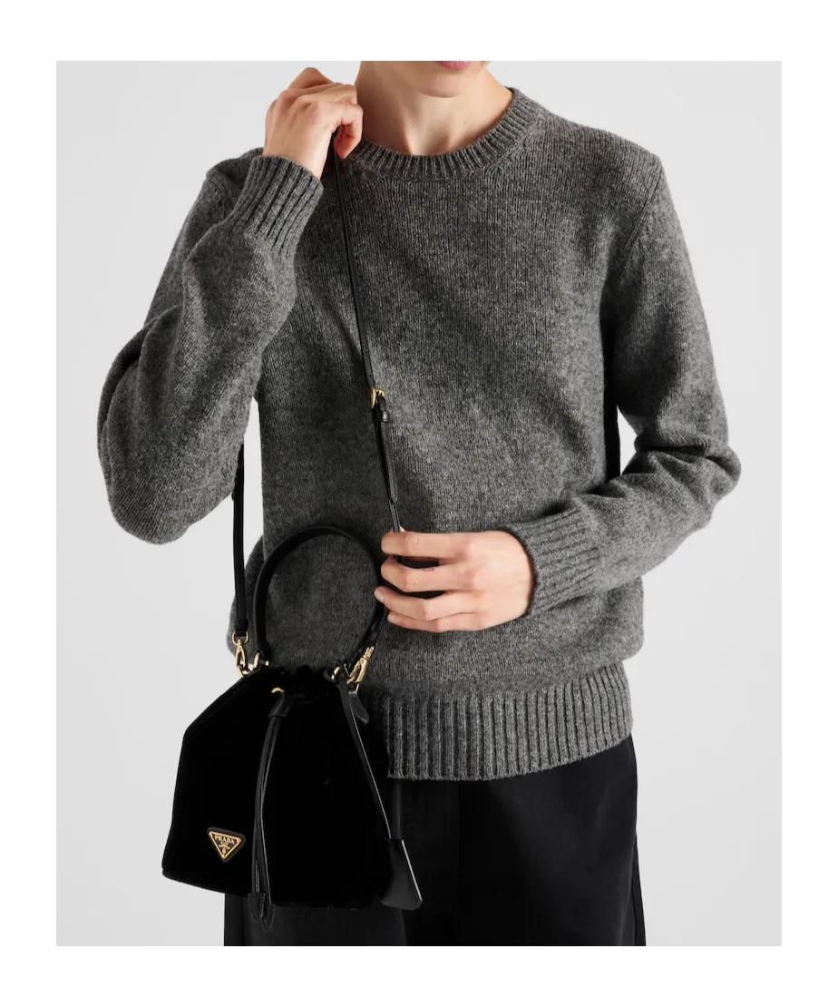 Logo Plaque Drawstring Mini Top Handle Bag