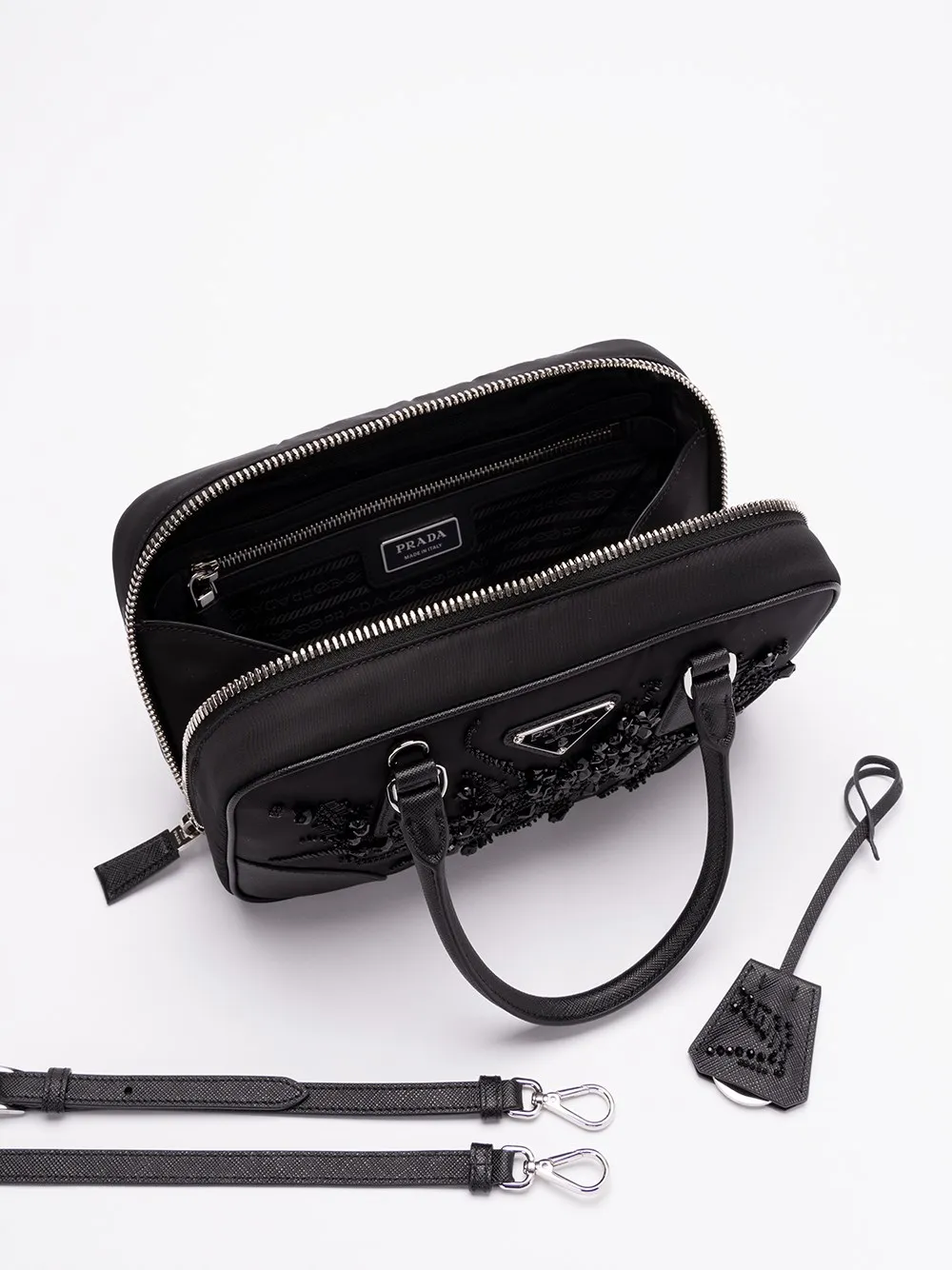 Logo Plaque Zip-Up Tote Bag