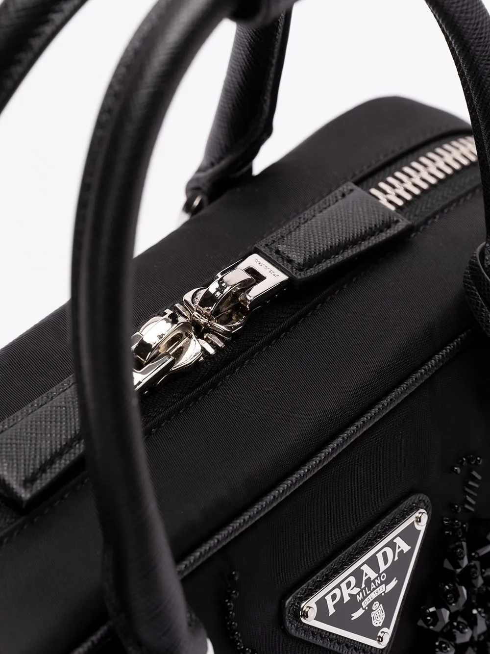 Logo Plaque Zip-Up Tote Bag