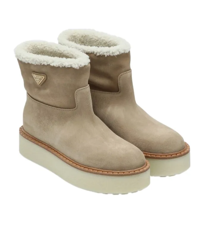 Triangle-Logo Slip-On Boots