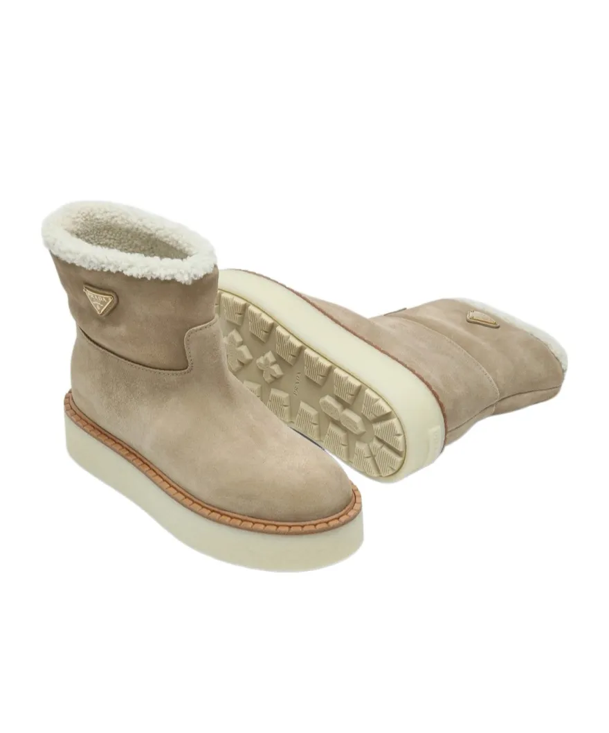 Triangle-Logo Slip-On Boots