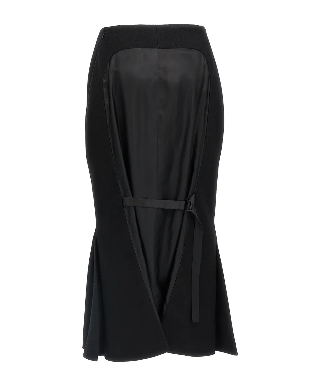 High-Waist Belted Skirt