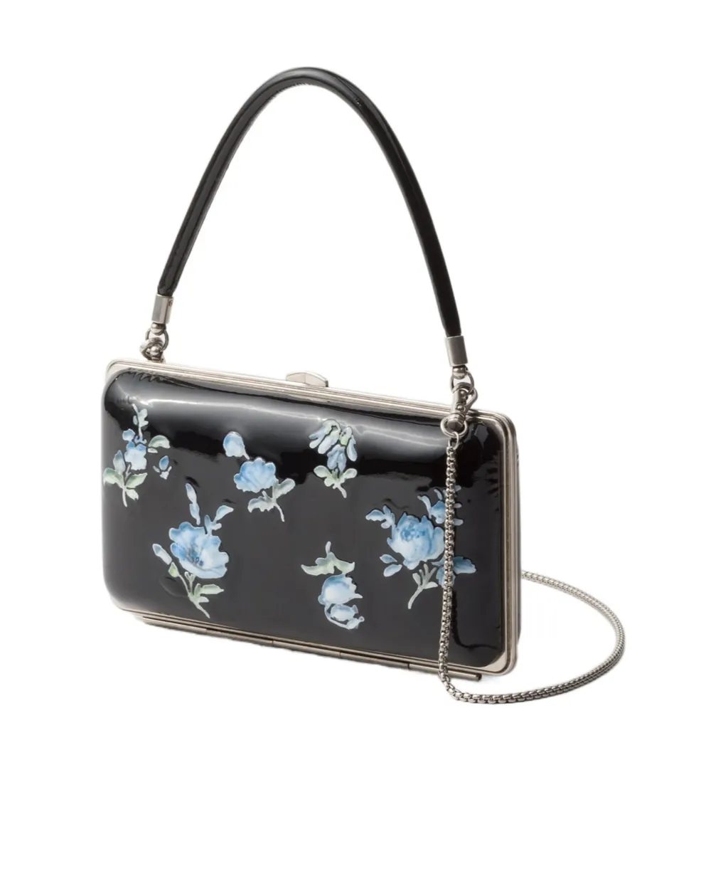 Printed Patent Leather Clutch