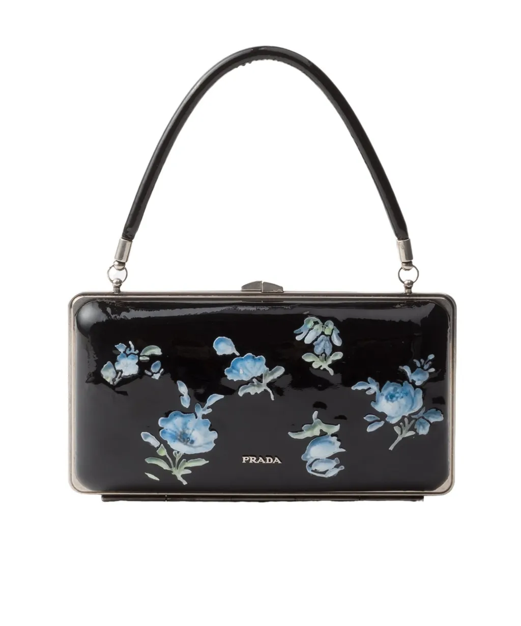 Printed Patent Leather Clutch