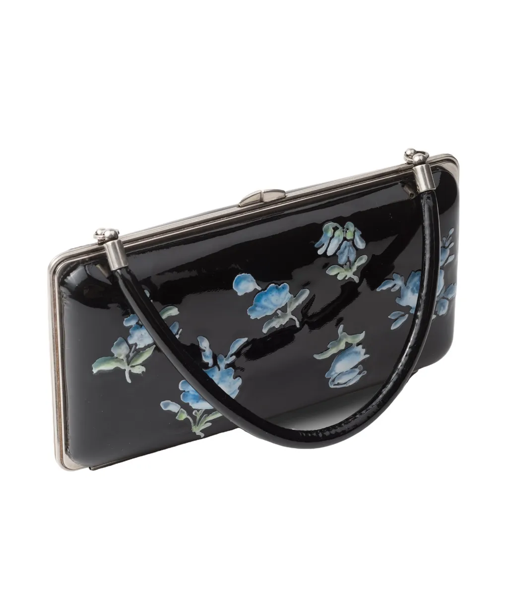 Printed Patent Leather Clutch