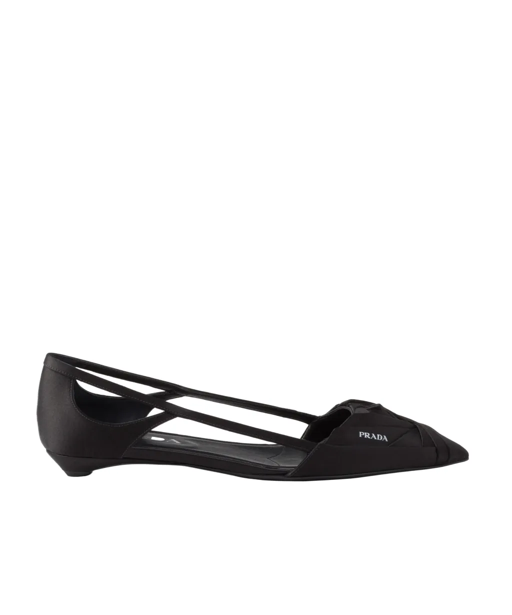 Logo Printed Cut-Out Detailed Ballerinas