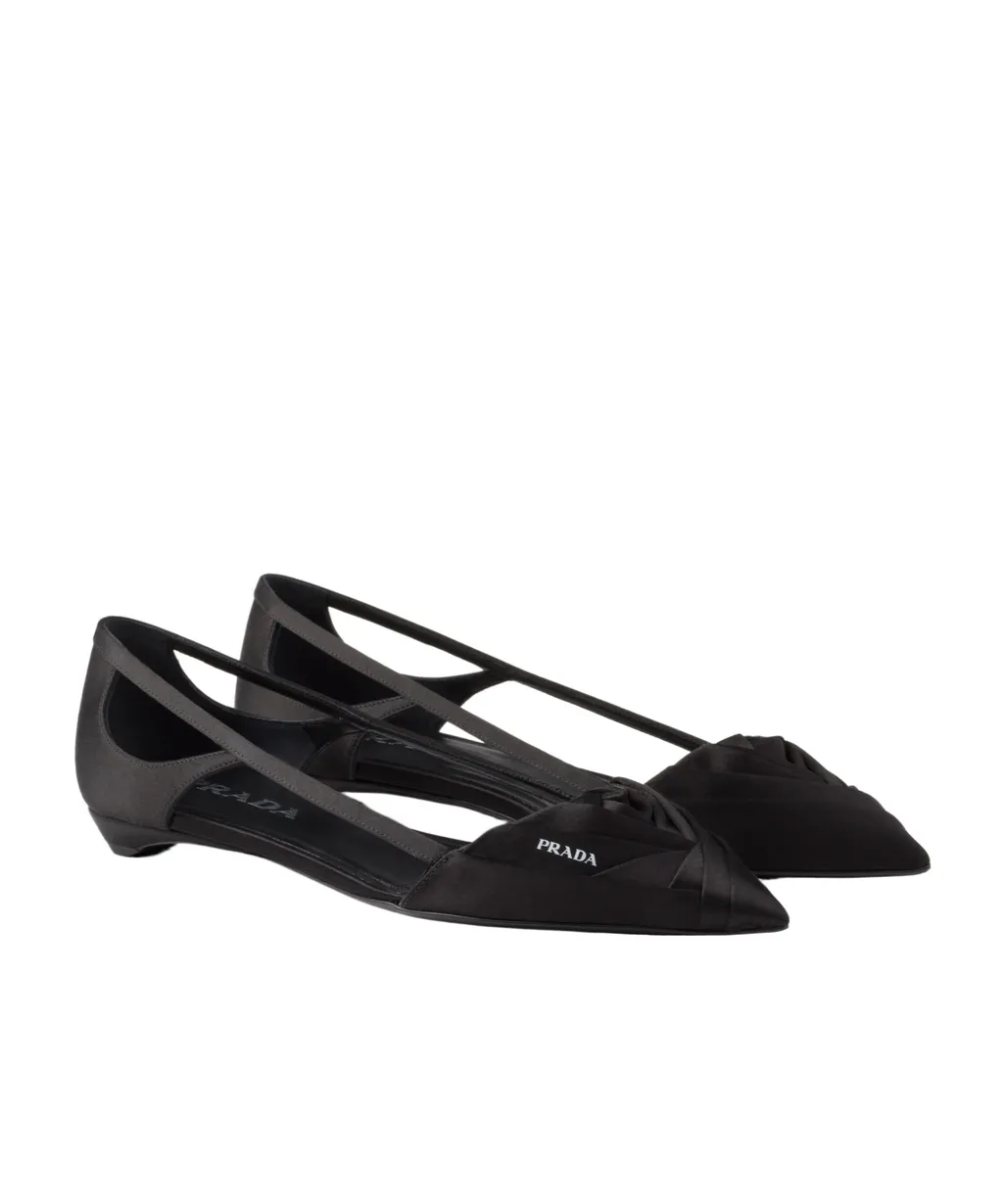 Logo Printed Cut-Out Detailed Ballerinas