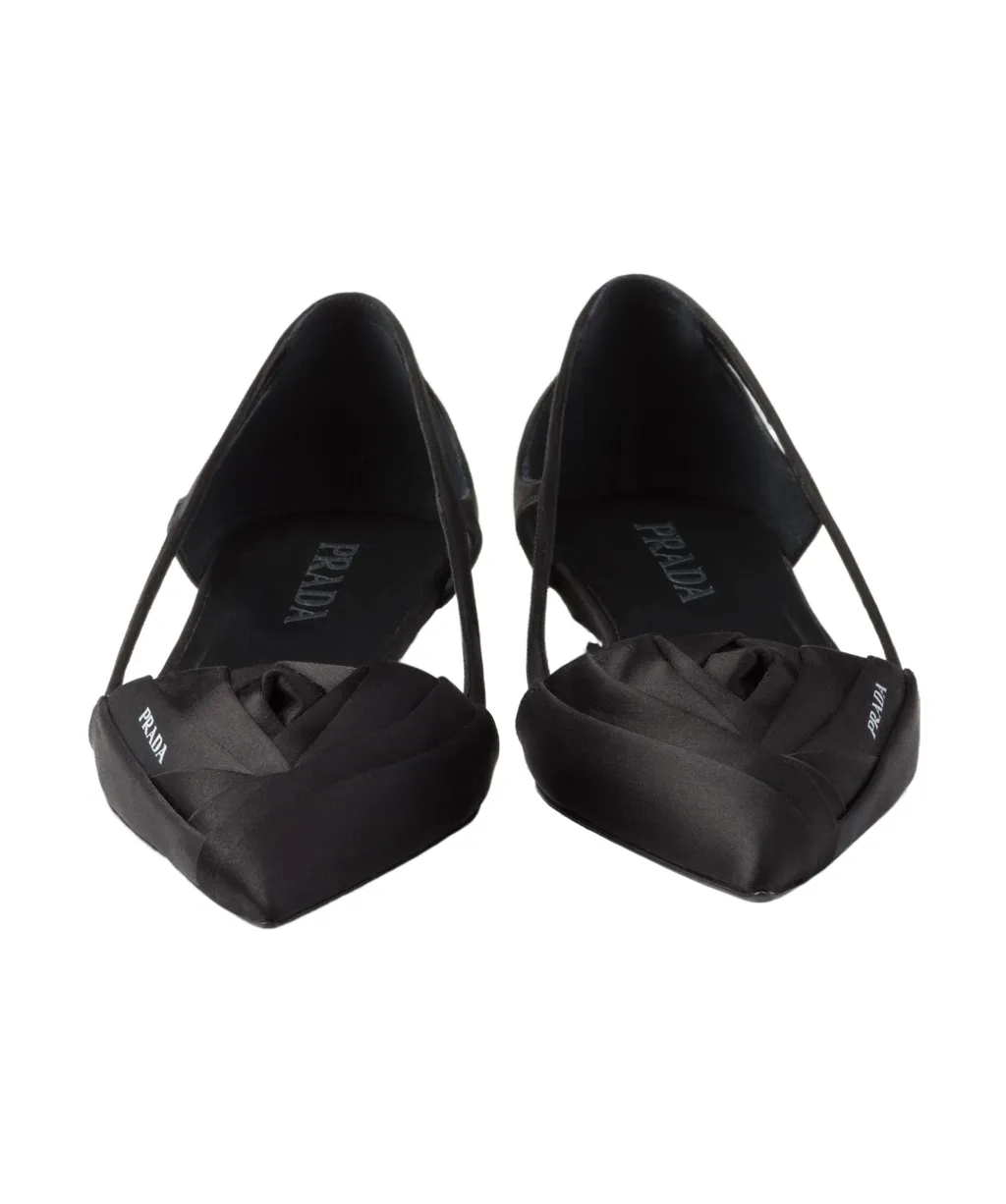 Logo Printed Cut-Out Detailed Ballerinas