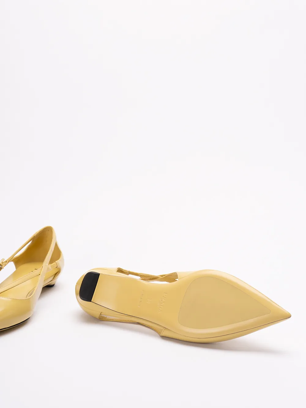 Brushed-Leather Cut-Out Ballerina Shoes