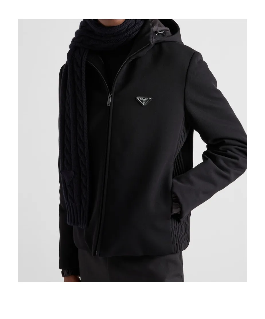 Logo Plaque Zip-Up Hooded Jacket