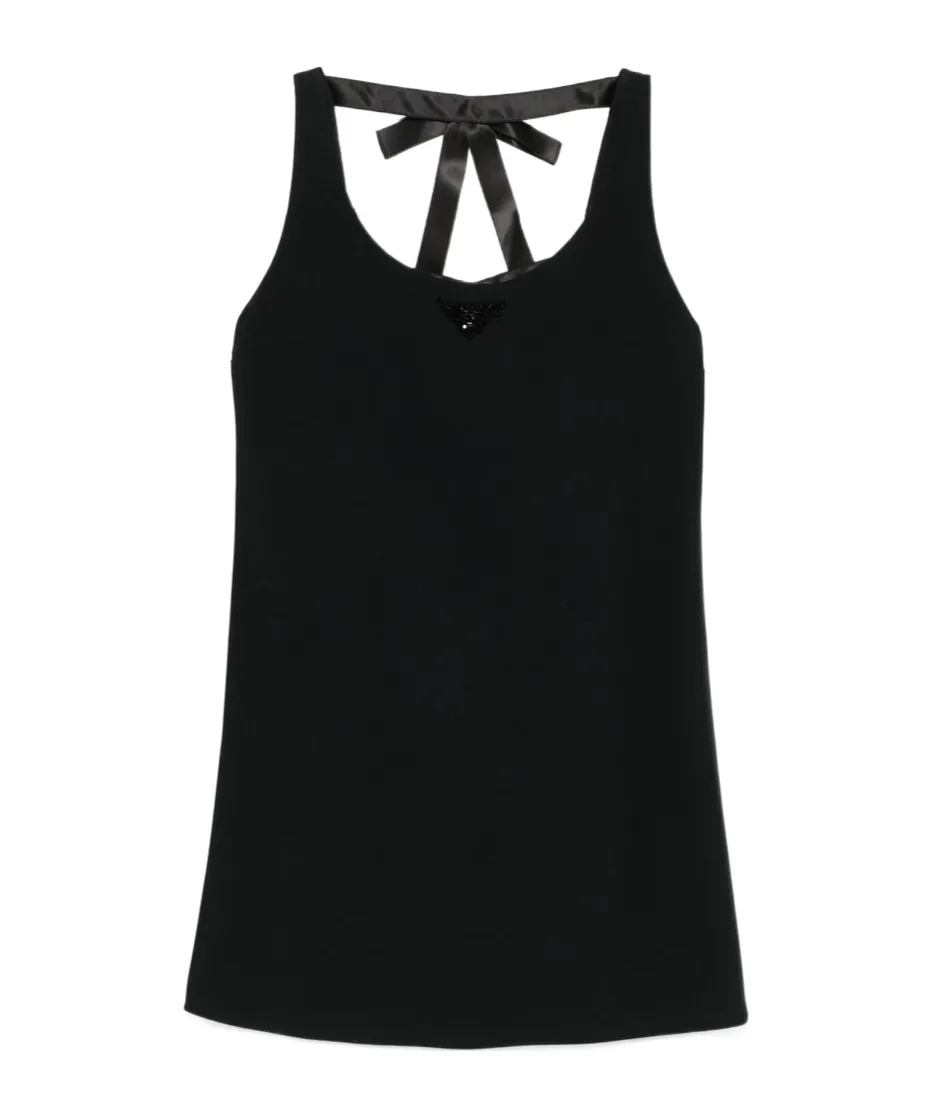 Logo Plaque Sleeveless Dress