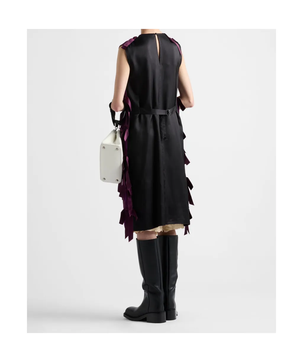 Bow Embellished Crewneck Dress