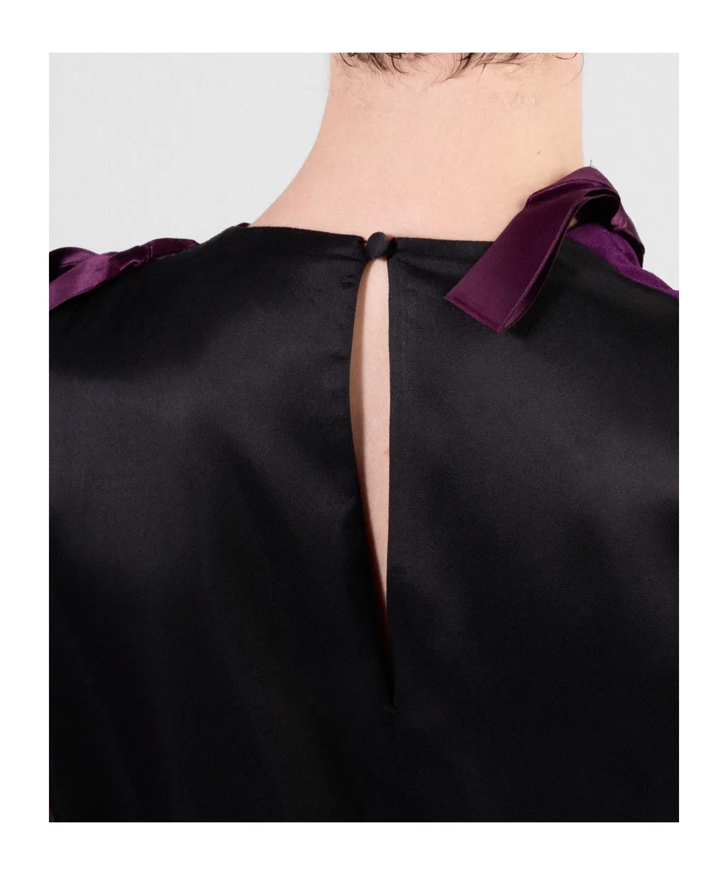 Bow Embellished Crewneck Dress