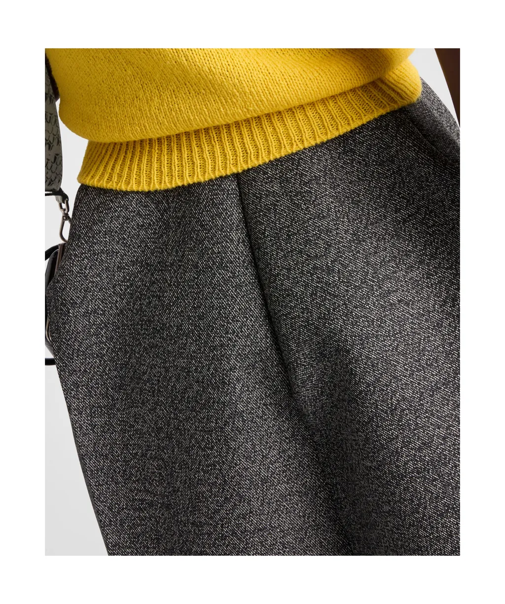 Mouliné High Waist Midi Skirt