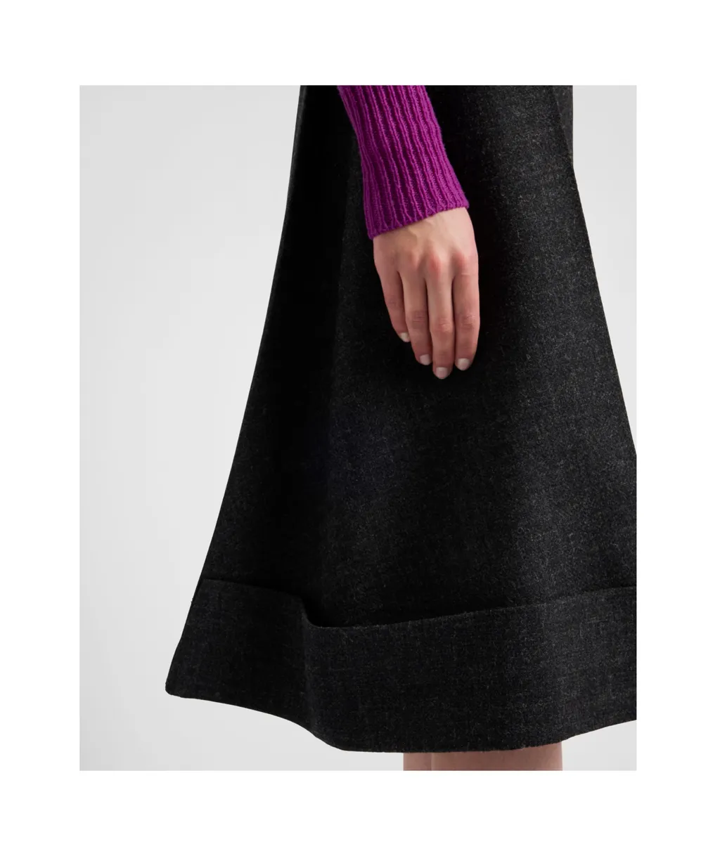 High-Waist Turn-Up Hem Skirt