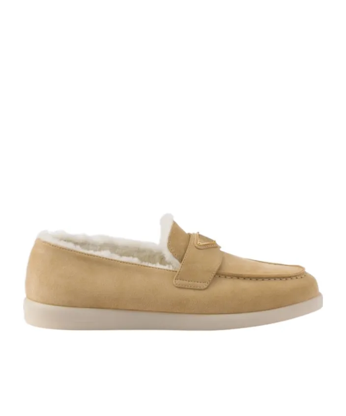 Triangle-Logo Slip-On Loafers