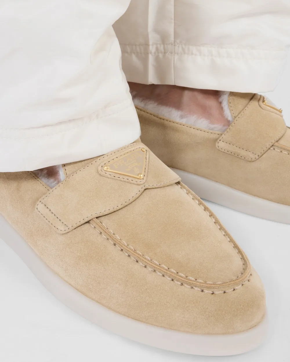 Triangle-Logo Slip-On Loafers