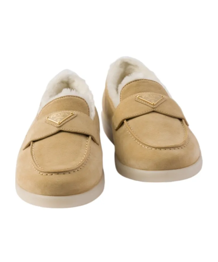 Triangle-Logo Slip-On Loafers