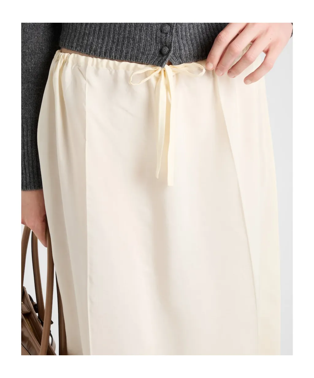 Embroidered Silk Habutai Skirt
