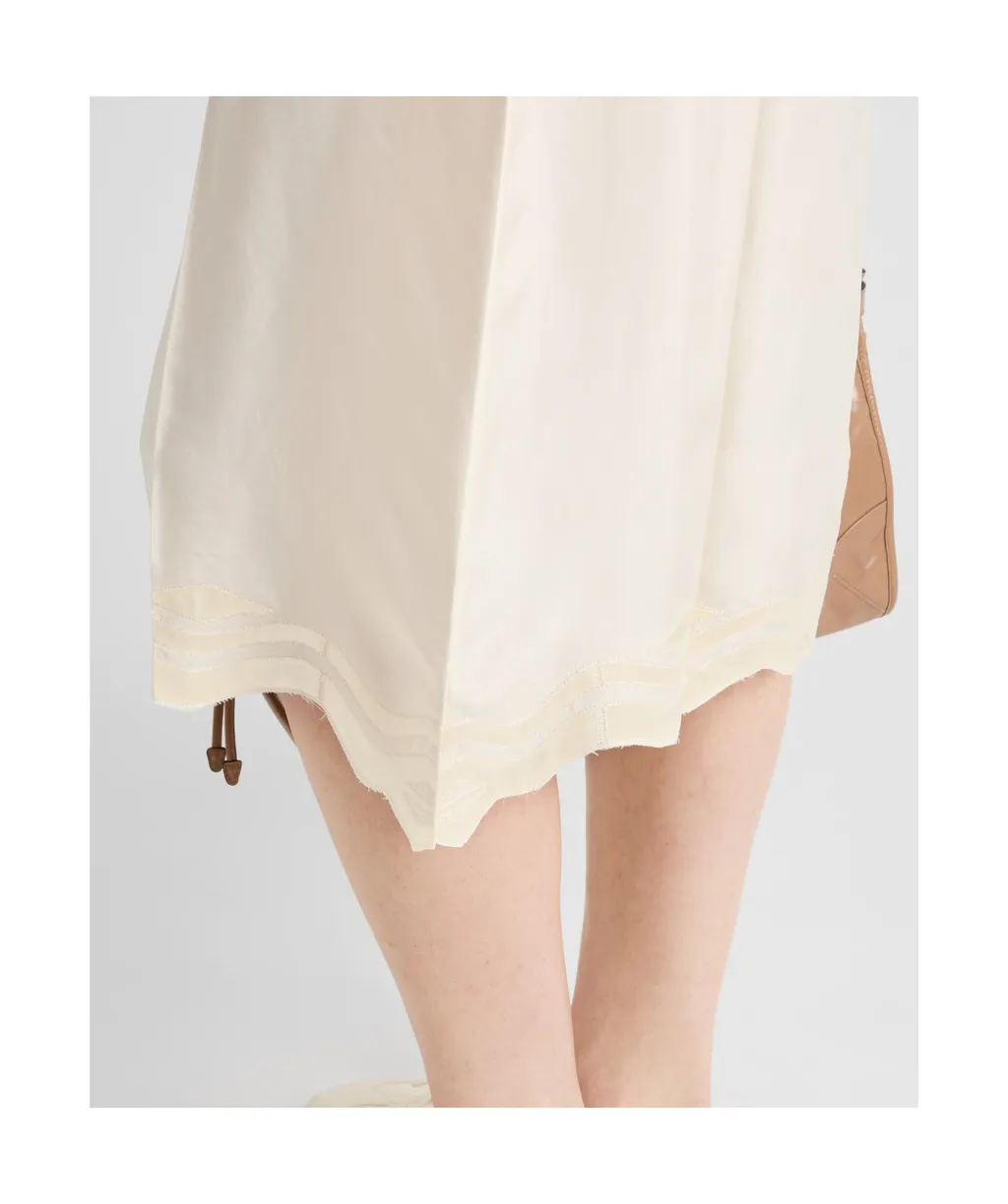 Embroidered Silk Habutai Skirt