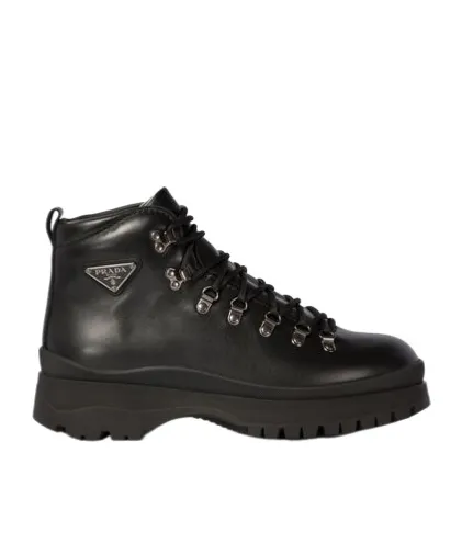 Logo Plaque Lace-Up Boots