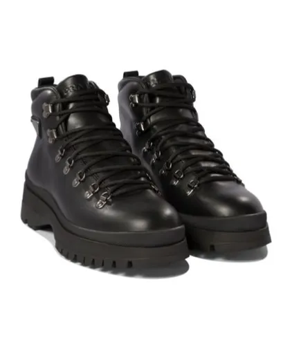 Logo Plaque Lace-Up Boots