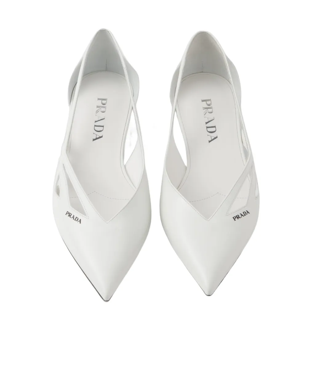 Pointed-Toe Cut-Out Detailed Ballerinas