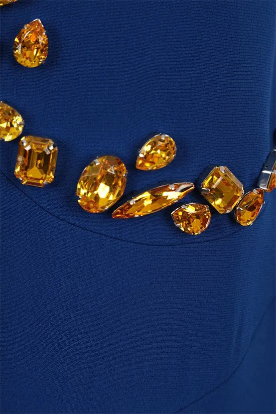 Crystal-Embellished V-Neck Dress