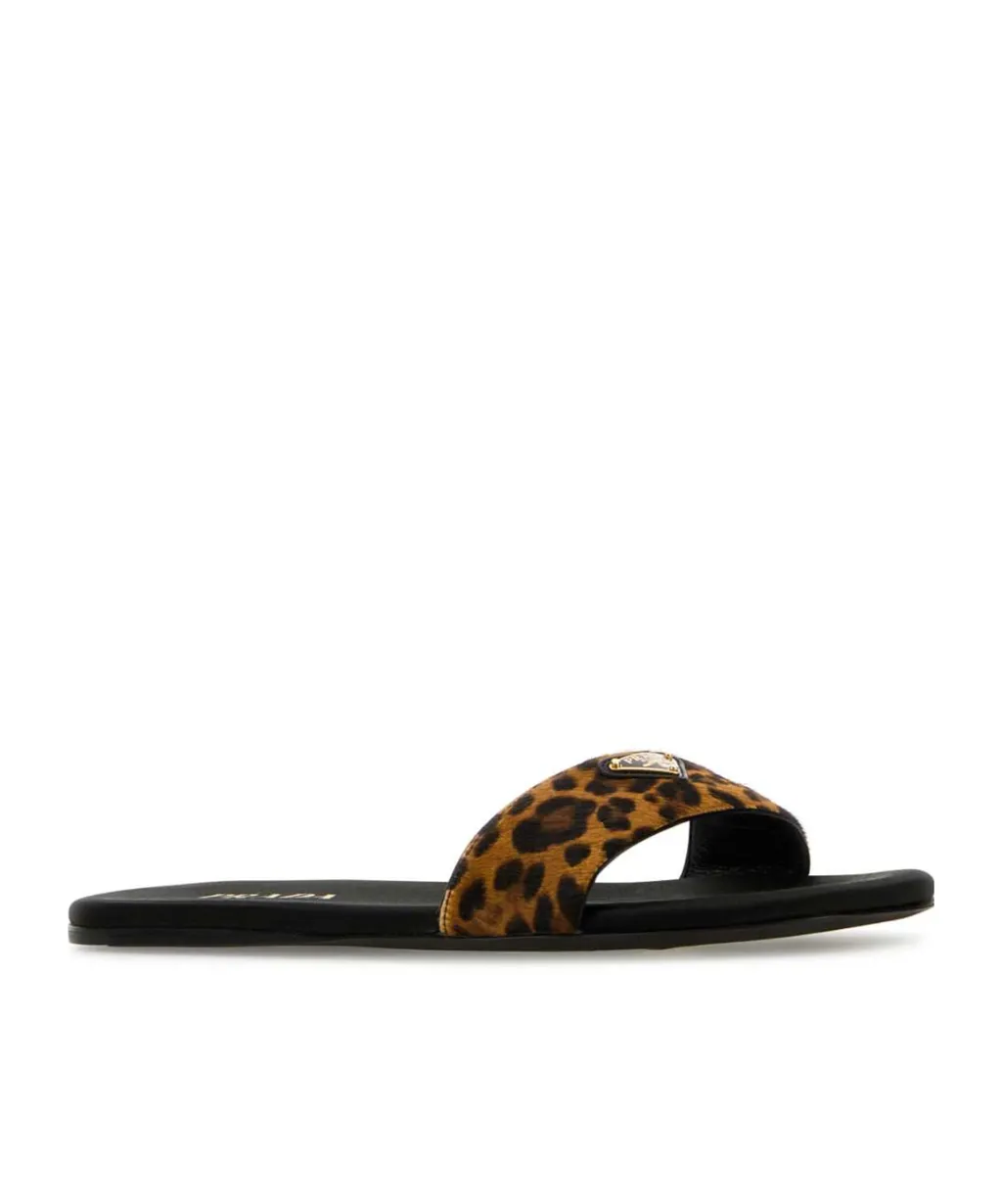 Triangle-Logo Slip-On Sandals