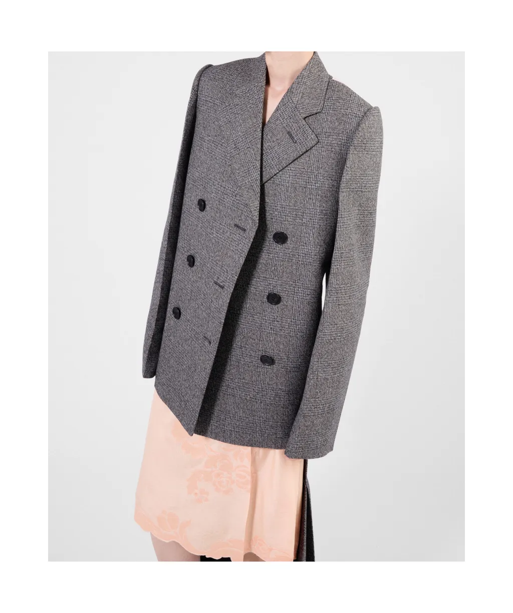 Double-Breasted Prince Of Wales Checked Jacket
