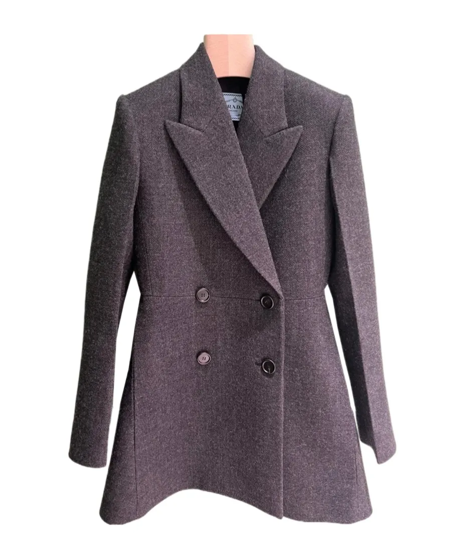 Double-Breasted Vintage-Look Rush Stitch Jacket
