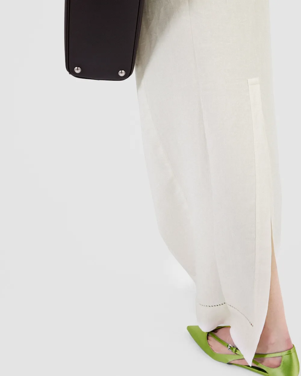 High Waist Logo Embroidered Maxi Skirt