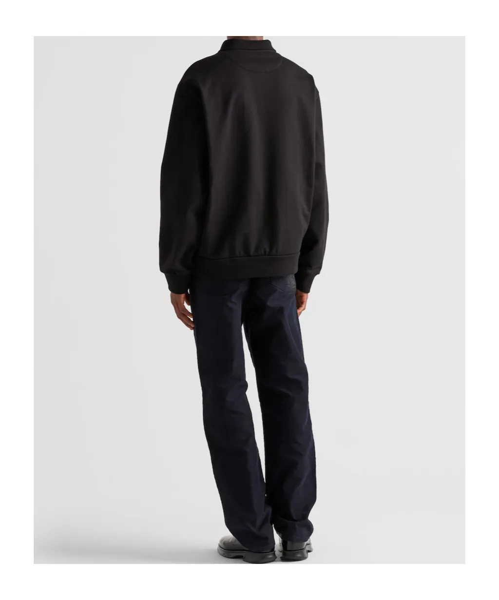 Long-Sleeved Cotton Polo Shirt