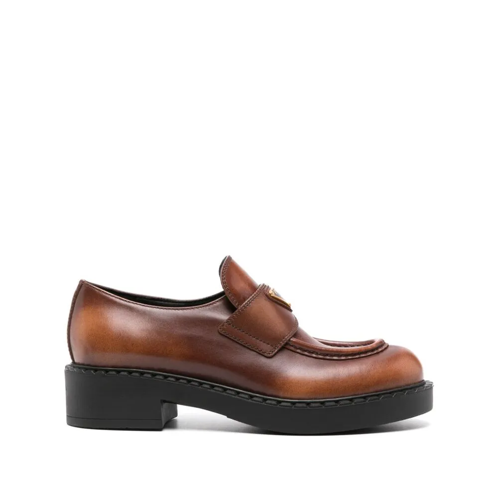 Triangle-Logo Slip-On Loafers