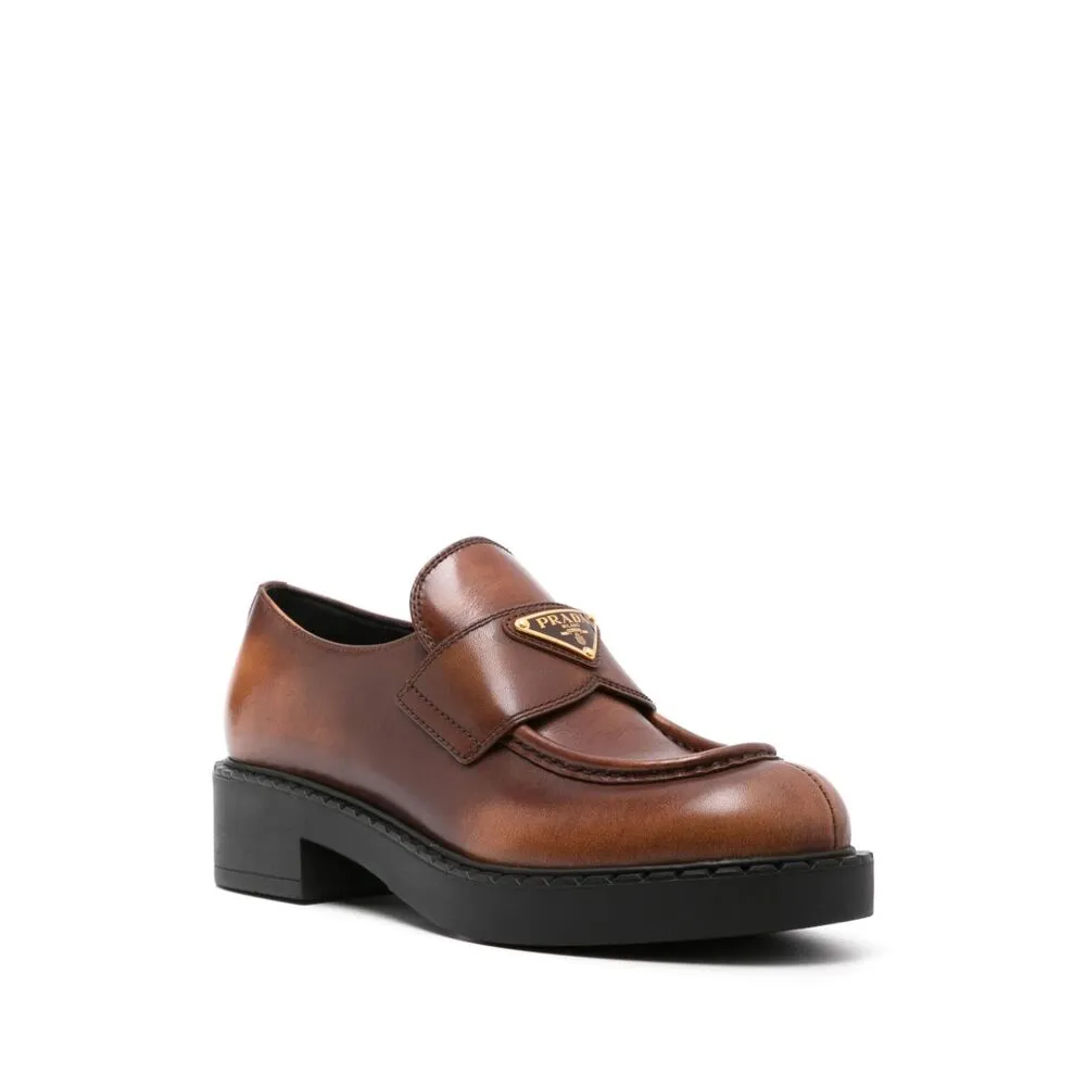 Triangle-Logo Slip-On Loafers
