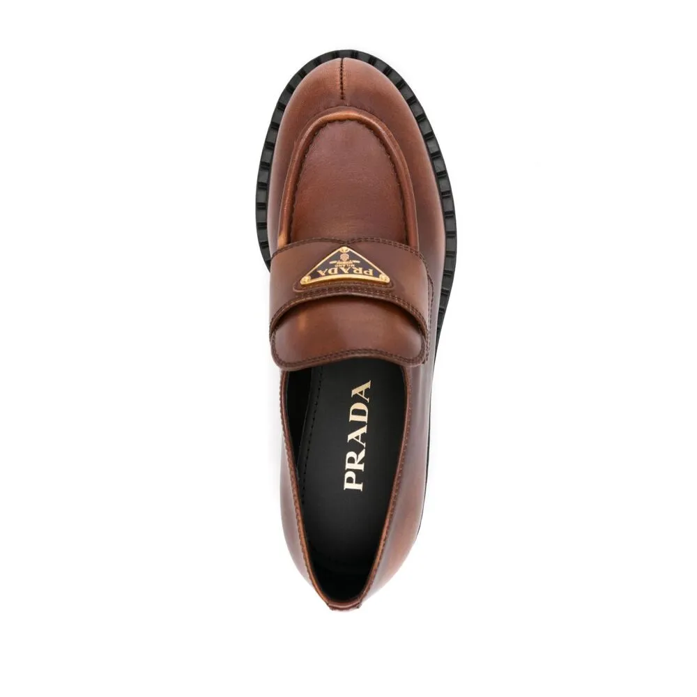 Triangle-Logo Slip-On Loafers