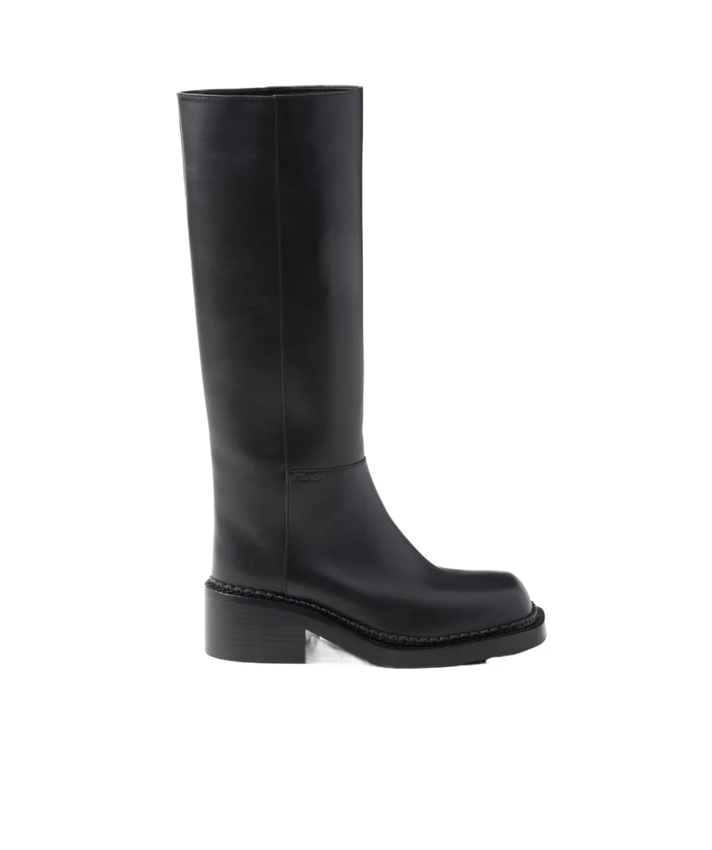Square-Toe Knee-High Boots