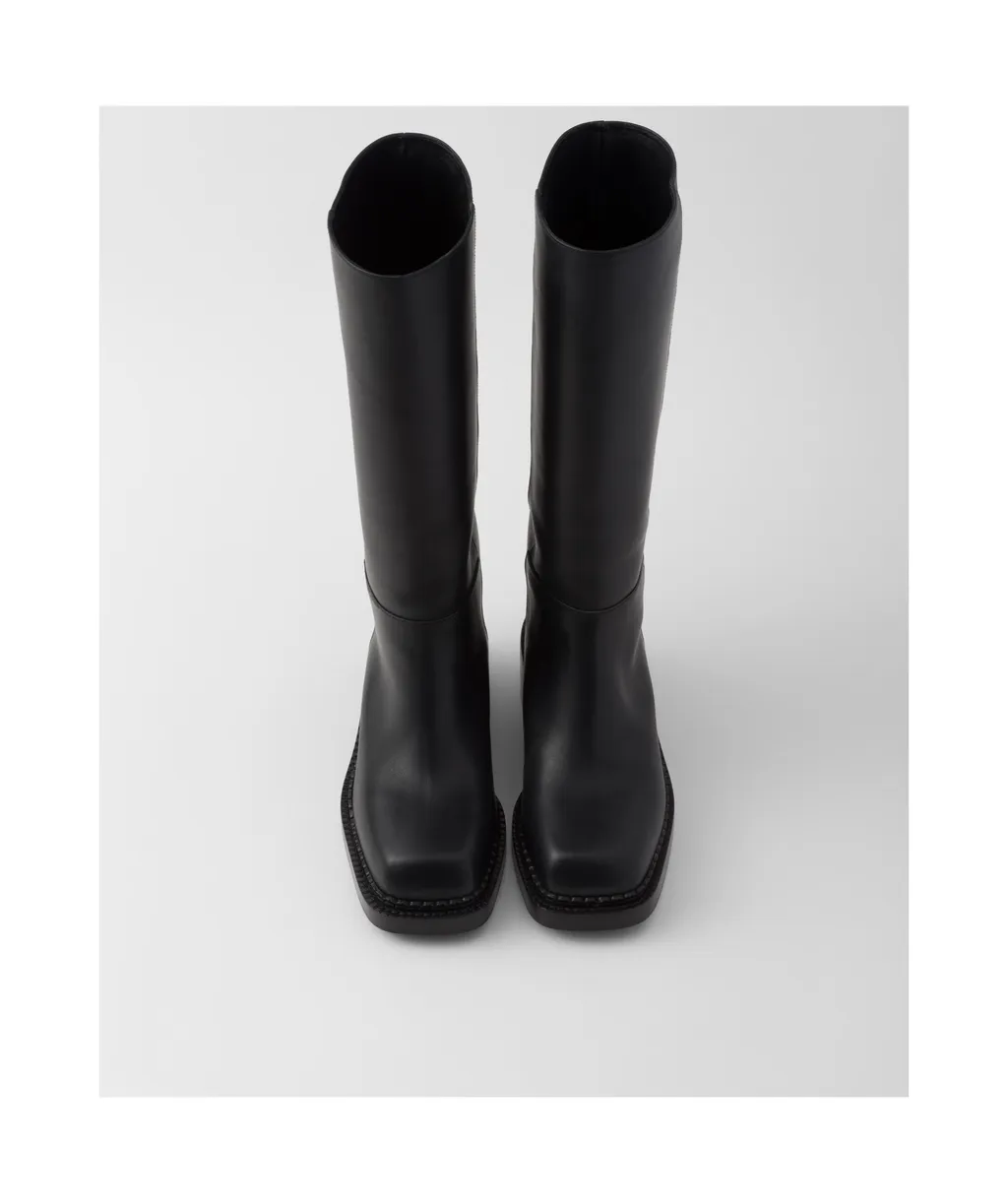Square-Toe Knee-High Boots
