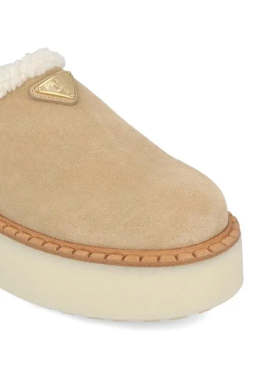 Enamel Triangle-Logo Slippers