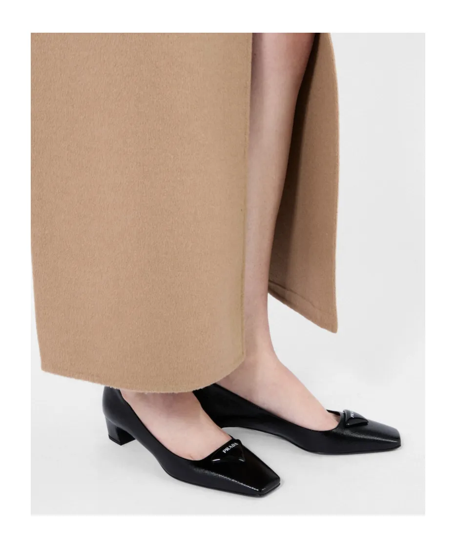 Triangle-Logo Square-Toe Pumps