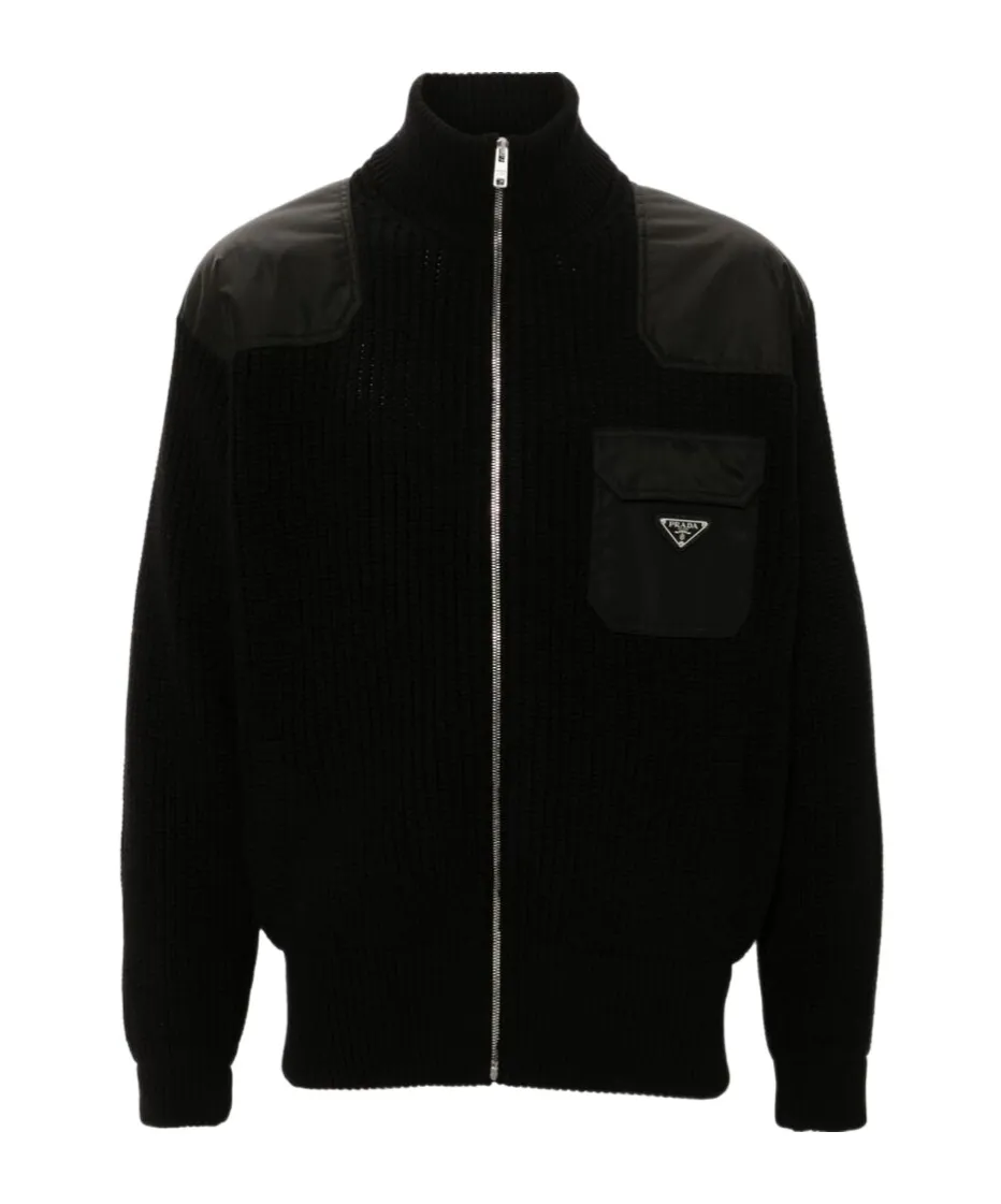 Zip-Up High Neck Cardigan