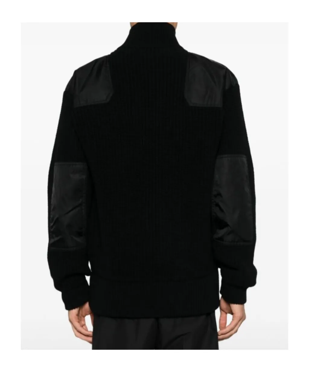 Zip-Up High Neck Cardigan