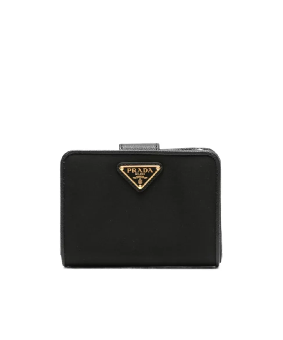 Enamel Triangle-Logo Bi-Fold Wallet