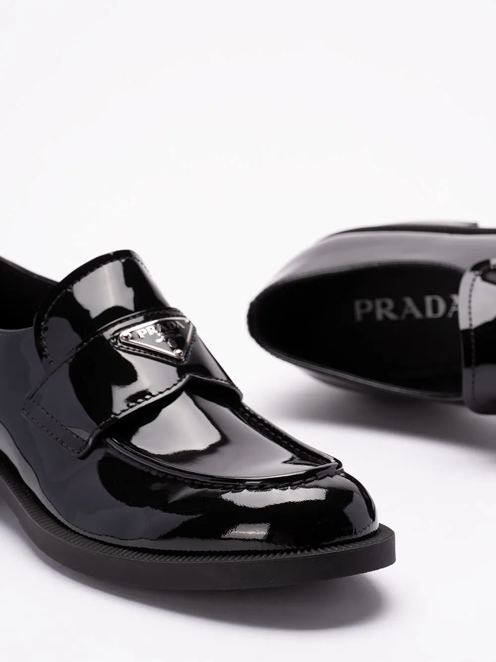 Triangle-Logo Slip-On Loafers