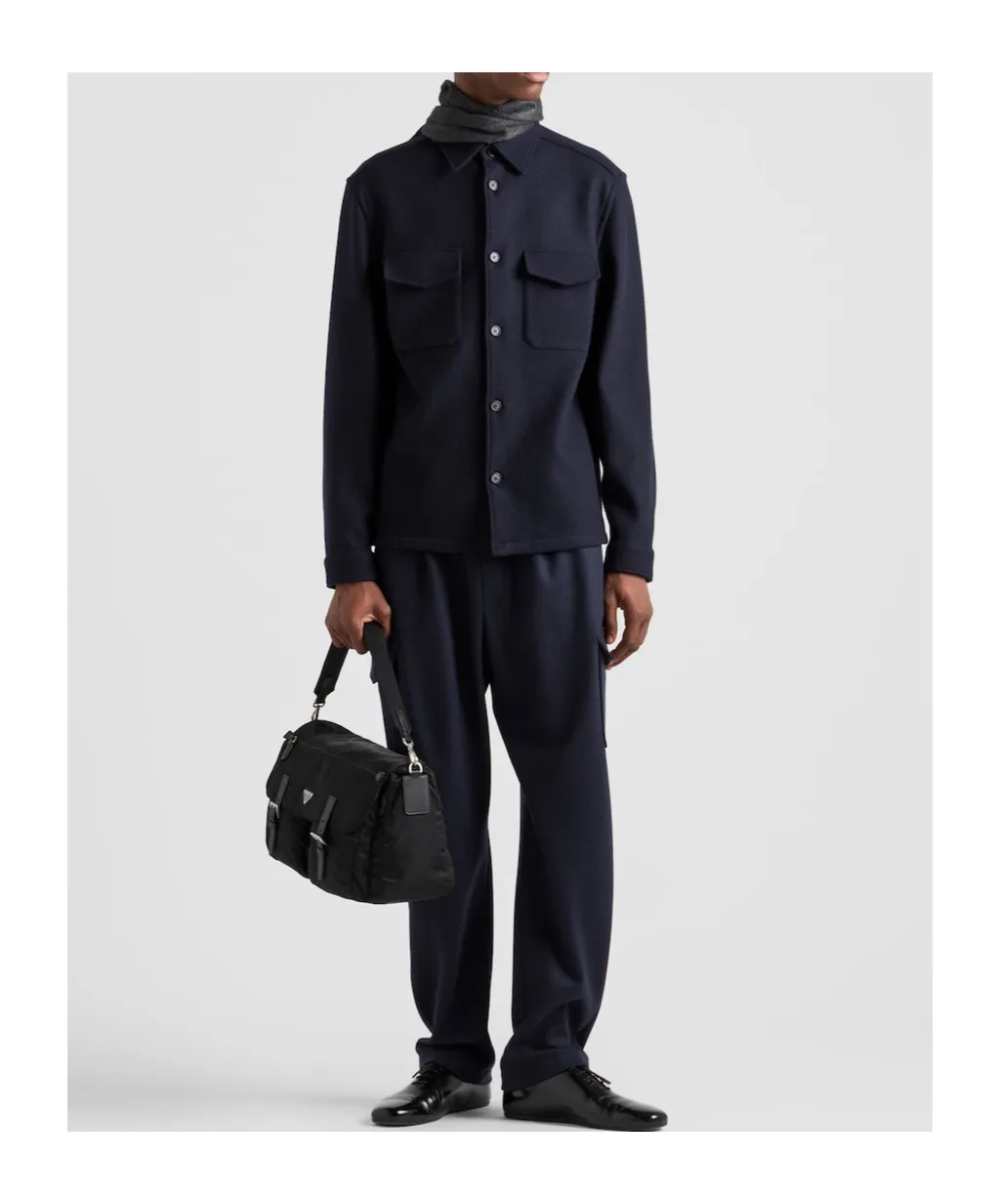 Triangle-Logo Button-Up Shirt