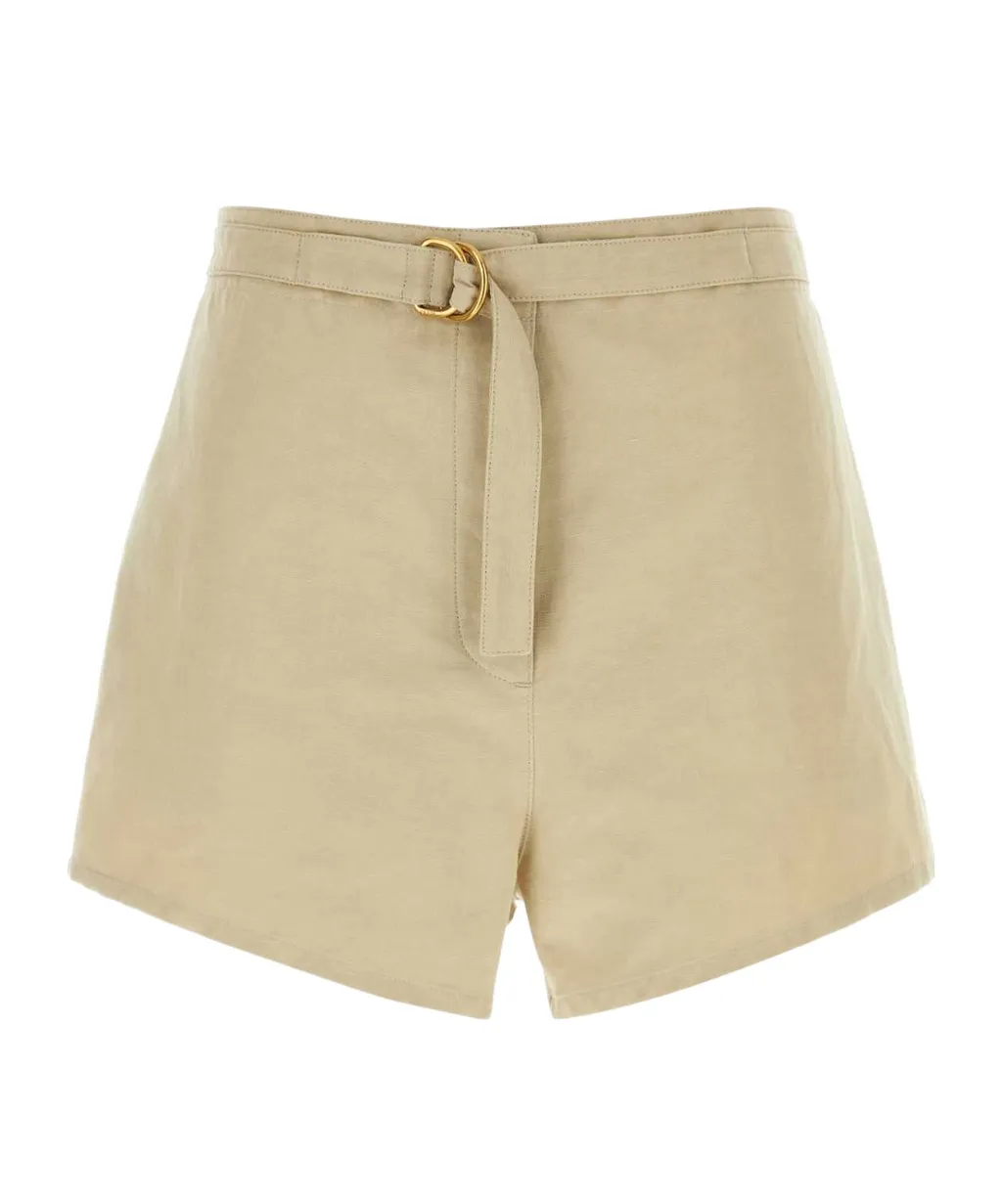 Elasticated Waistband Belted Shorts